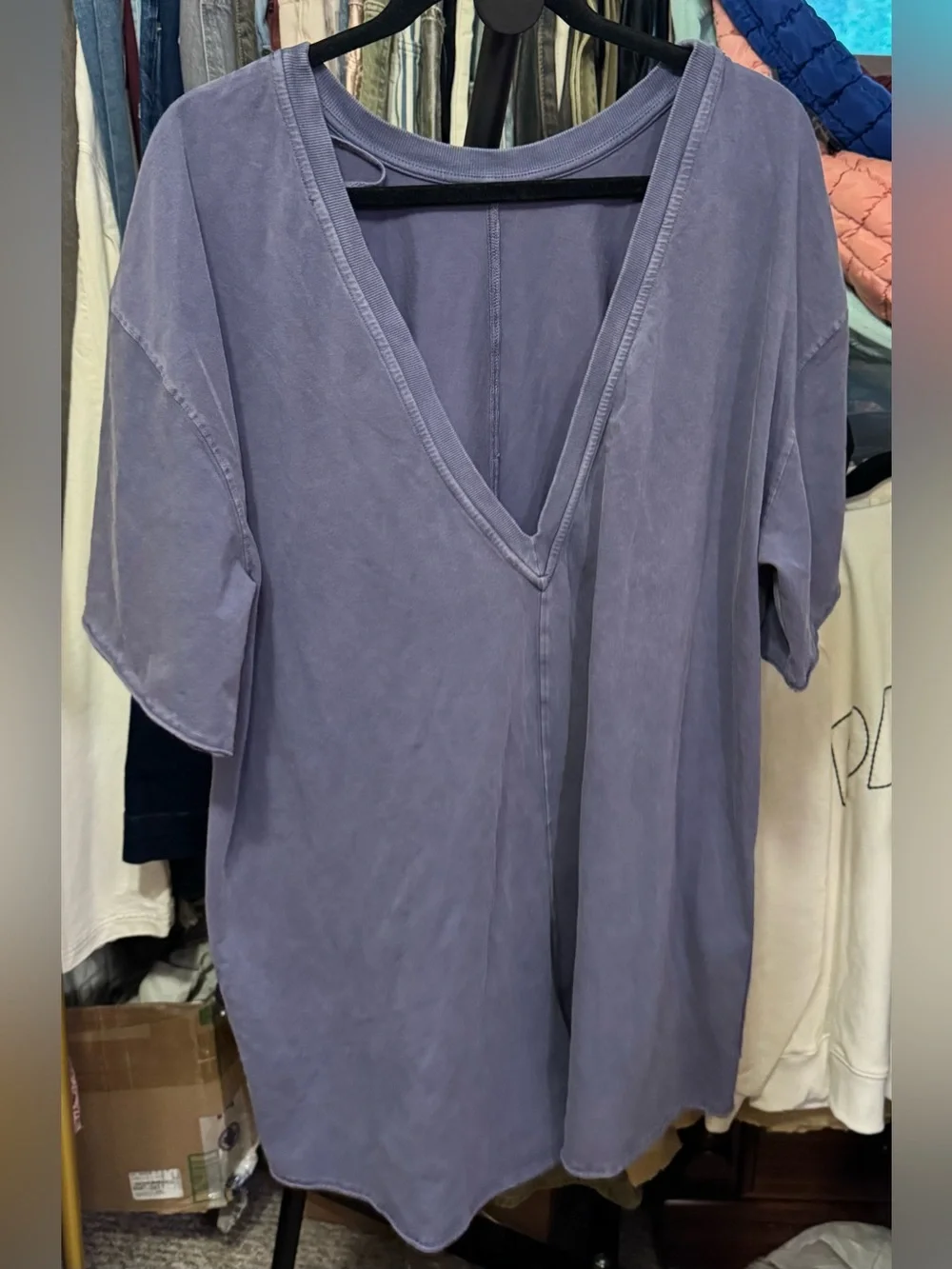 NWOT Free People FP Movement Hot Shot Tee Romper - Blue indigo navy - XL